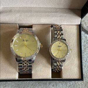 Gold and Silver Watch Pair